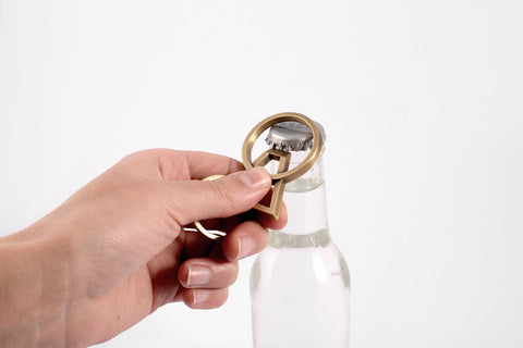 DYAD keyring bottle opener <br><i>aged brass finish</i>